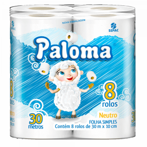 Papel Hig.Paloma 30mt C/8 Neutro
