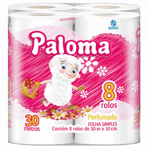 Papel Hig.Paloma 30mt C/8 Perfumado