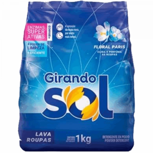 Lava Roupas Po Girando Sol 1kg Sac.Azul