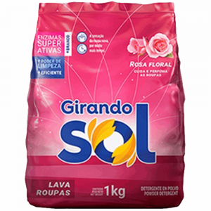 Lava Roupas Po Girando Sol 1kg Sac.Rosa