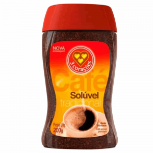 Cafe 3 Coracoes Soluvel Vidro 200gr