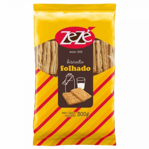 Bisc.Zeze Folhado 300gr Salgado