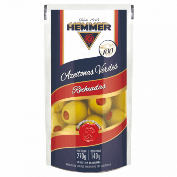 Azeitonas Hemmer 140gr Sach.Recheada