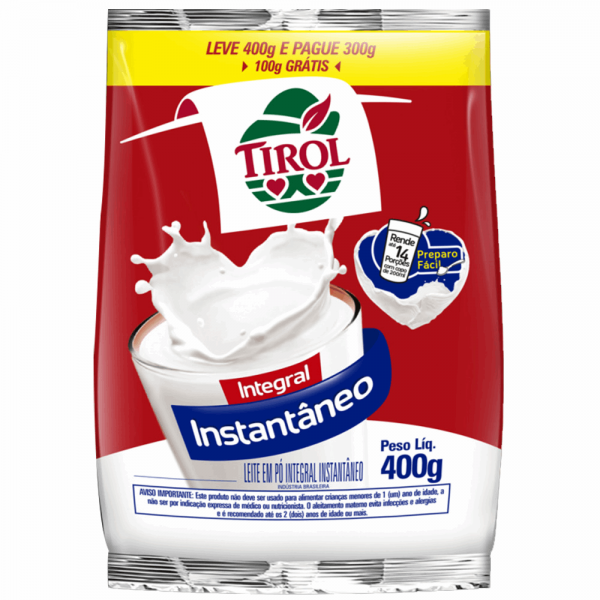 Leite Po Tirol 400gr Sach.Integral