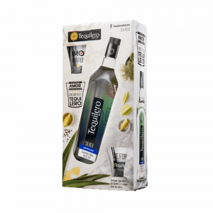 Kit Tequila Tequilero 750ml+2copo Prata