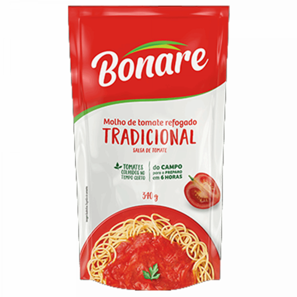 Molho Tomate Bonare 340gr Sach.Tradicion