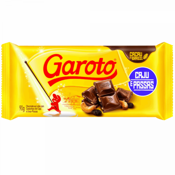 Barra Chocolate Garoto 90gr Castan.Caju
